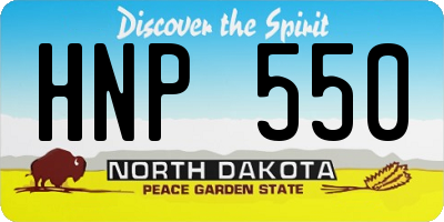 ND license plate HNP550