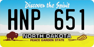 ND license plate HNP651