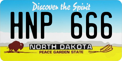 ND license plate HNP666