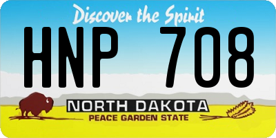 ND license plate HNP708