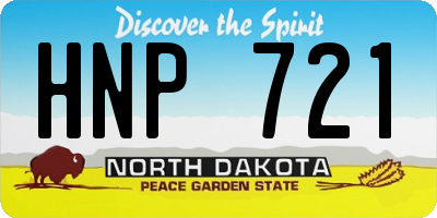 ND license plate HNP721