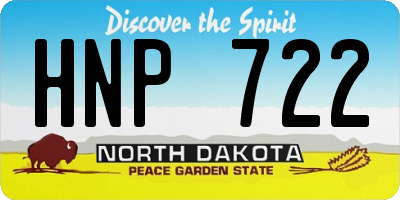 ND license plate HNP722