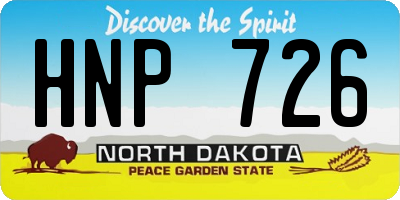 ND license plate HNP726