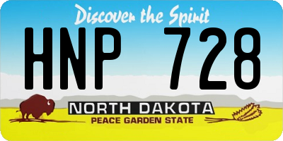 ND license plate HNP728