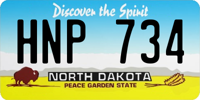 ND license plate HNP734