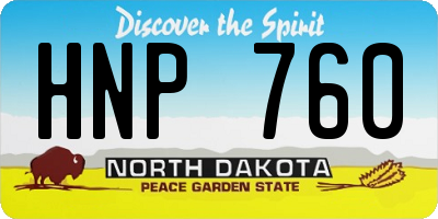 ND license plate HNP760