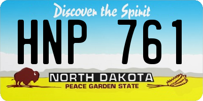 ND license plate HNP761