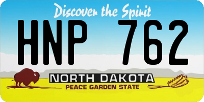 ND license plate HNP762