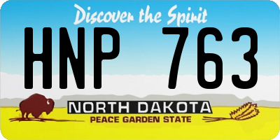 ND license plate HNP763