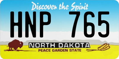 ND license plate HNP765