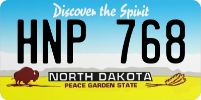 ND license plate HNP768