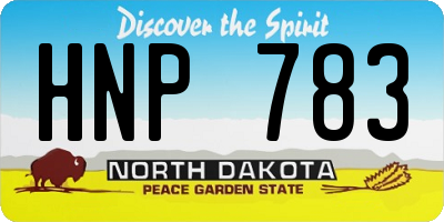 ND license plate HNP783