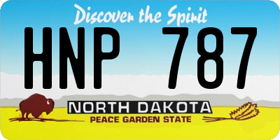 ND license plate HNP787
