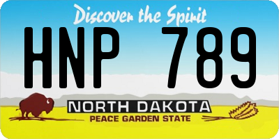 ND license plate HNP789