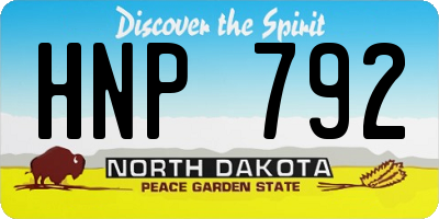ND license plate HNP792