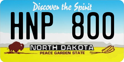 ND license plate HNP800