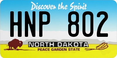 ND license plate HNP802