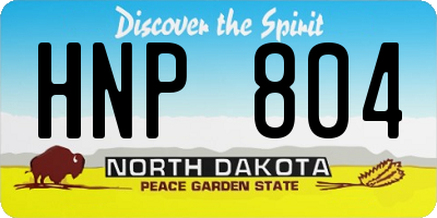 ND license plate HNP804