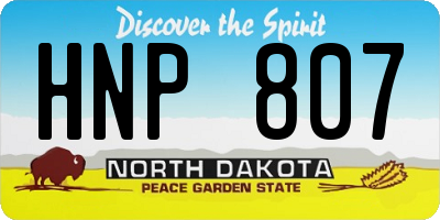 ND license plate HNP807