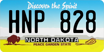 ND license plate HNP828