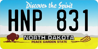 ND license plate HNP831