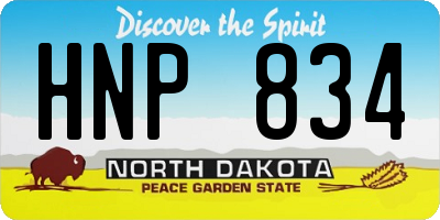 ND license plate HNP834