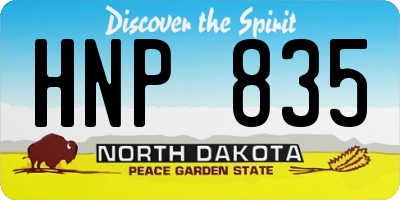 ND license plate HNP835