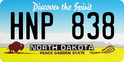 ND license plate HNP838