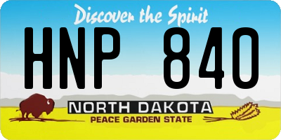 ND license plate HNP840