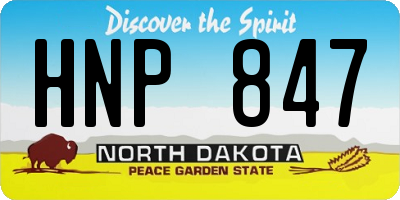 ND license plate HNP847