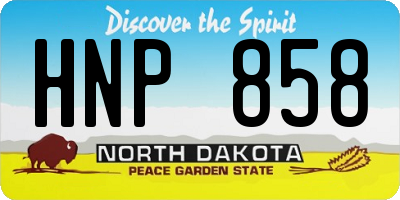 ND license plate HNP858
