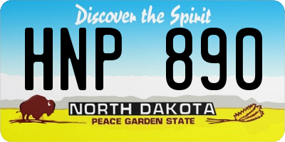 ND license plate HNP890