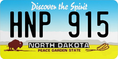 ND license plate HNP915