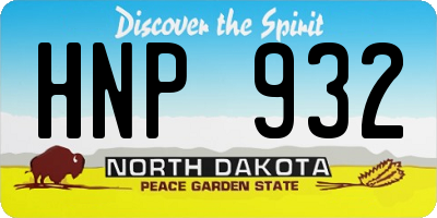 ND license plate HNP932