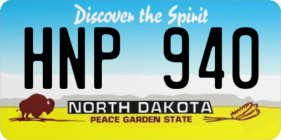 ND license plate HNP940