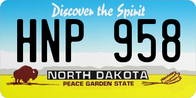 ND license plate HNP958