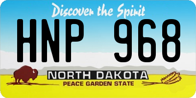 ND license plate HNP968