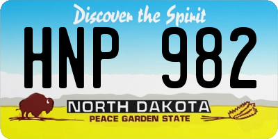 ND license plate HNP982