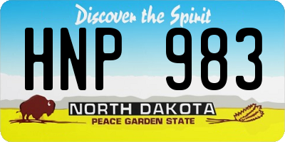 ND license plate HNP983