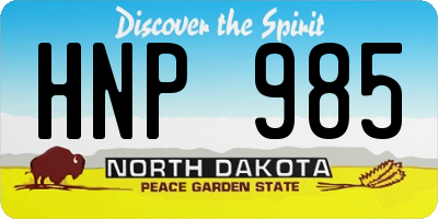 ND license plate HNP985