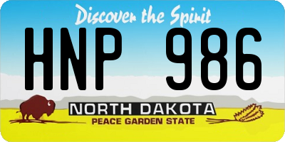 ND license plate HNP986