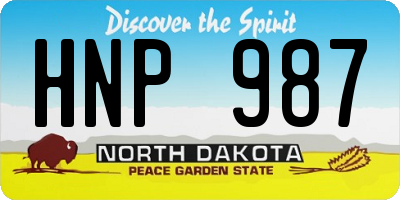 ND license plate HNP987