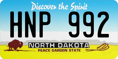 ND license plate HNP992