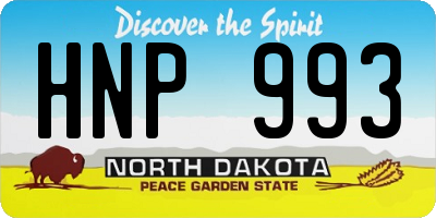 ND license plate HNP993