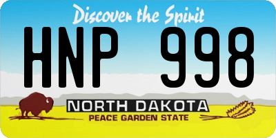 ND license plate HNP998