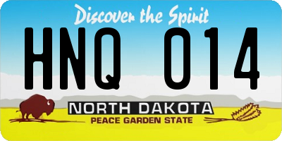 ND license plate HNQ014