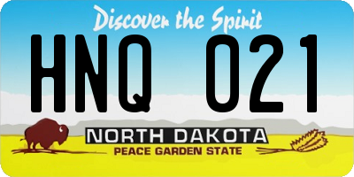 ND license plate HNQ021