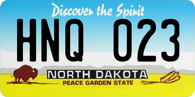 ND license plate HNQ023