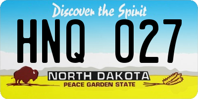 ND license plate HNQ027