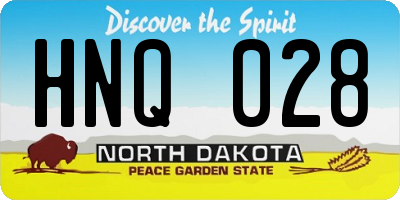 ND license plate HNQ028